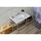 Kingston Brass 36 Carrara Marble Console Sink with Stainless Steel Legs, Marble WhiteBrushed Brass LMS3622M87ST - alternate 2